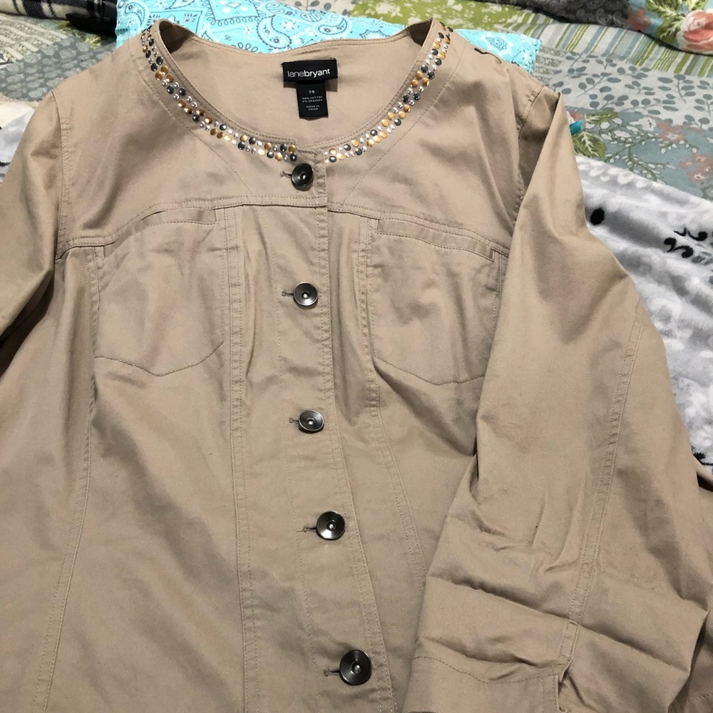Lane Bryant lightweight embellished jacket